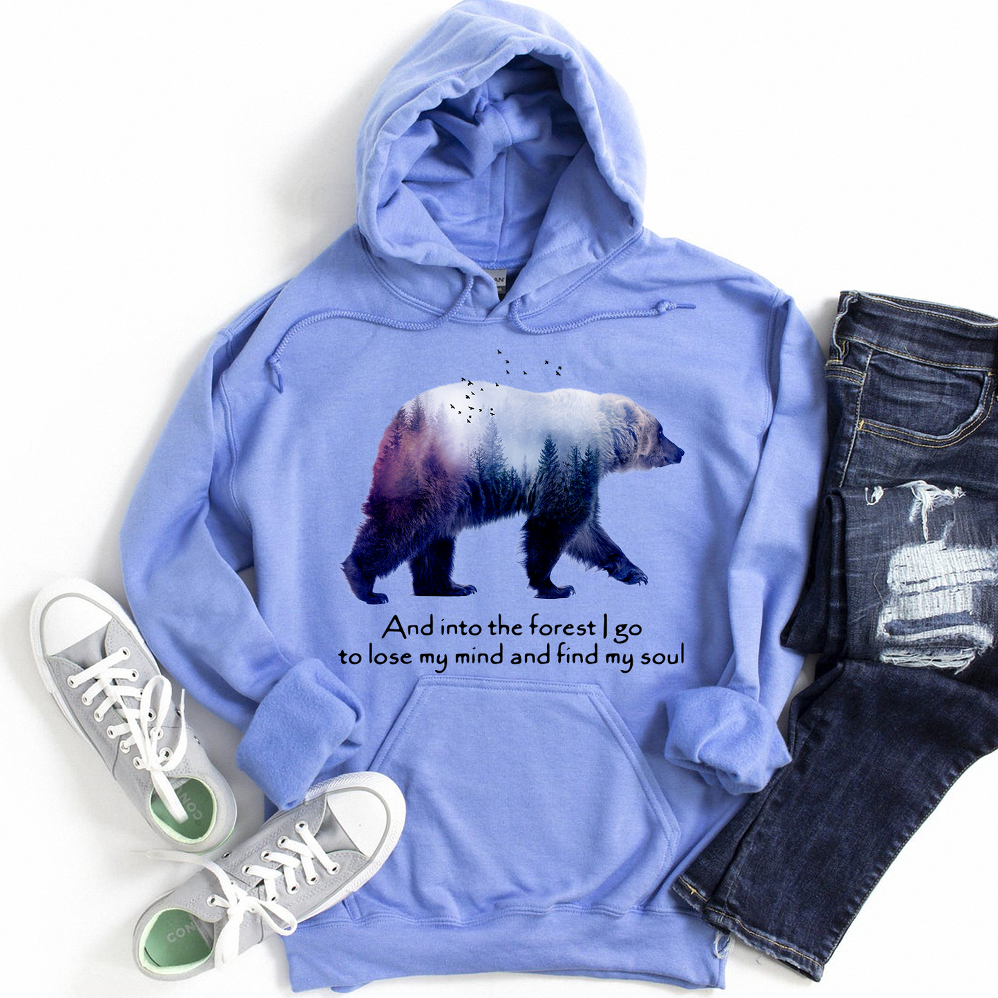 Bear Camping and into the forest i go to lose my mind and find my soul Standard Hoodie