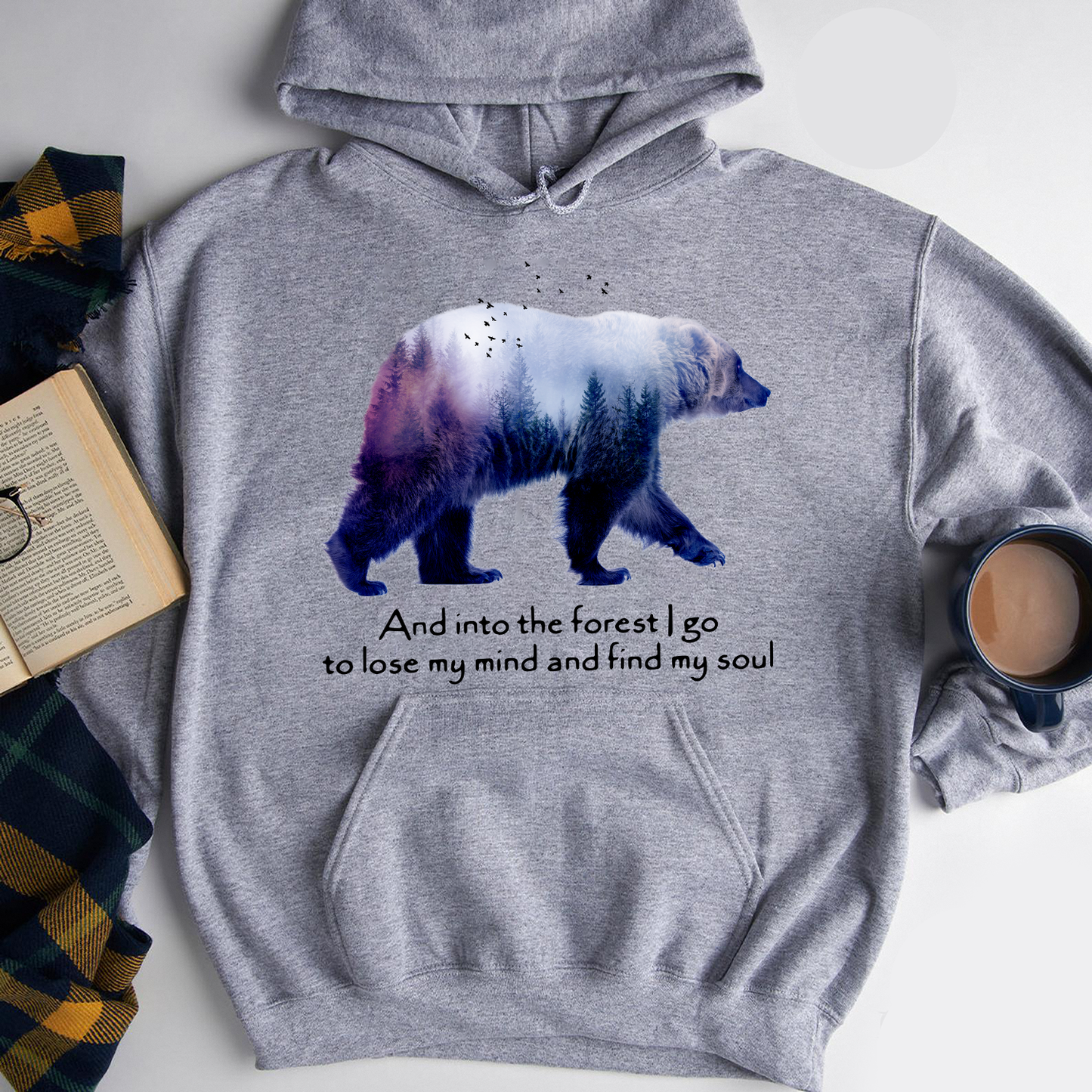 Bear Camping and into the forest i go to lose my mind and find my soul Standard Hoodie