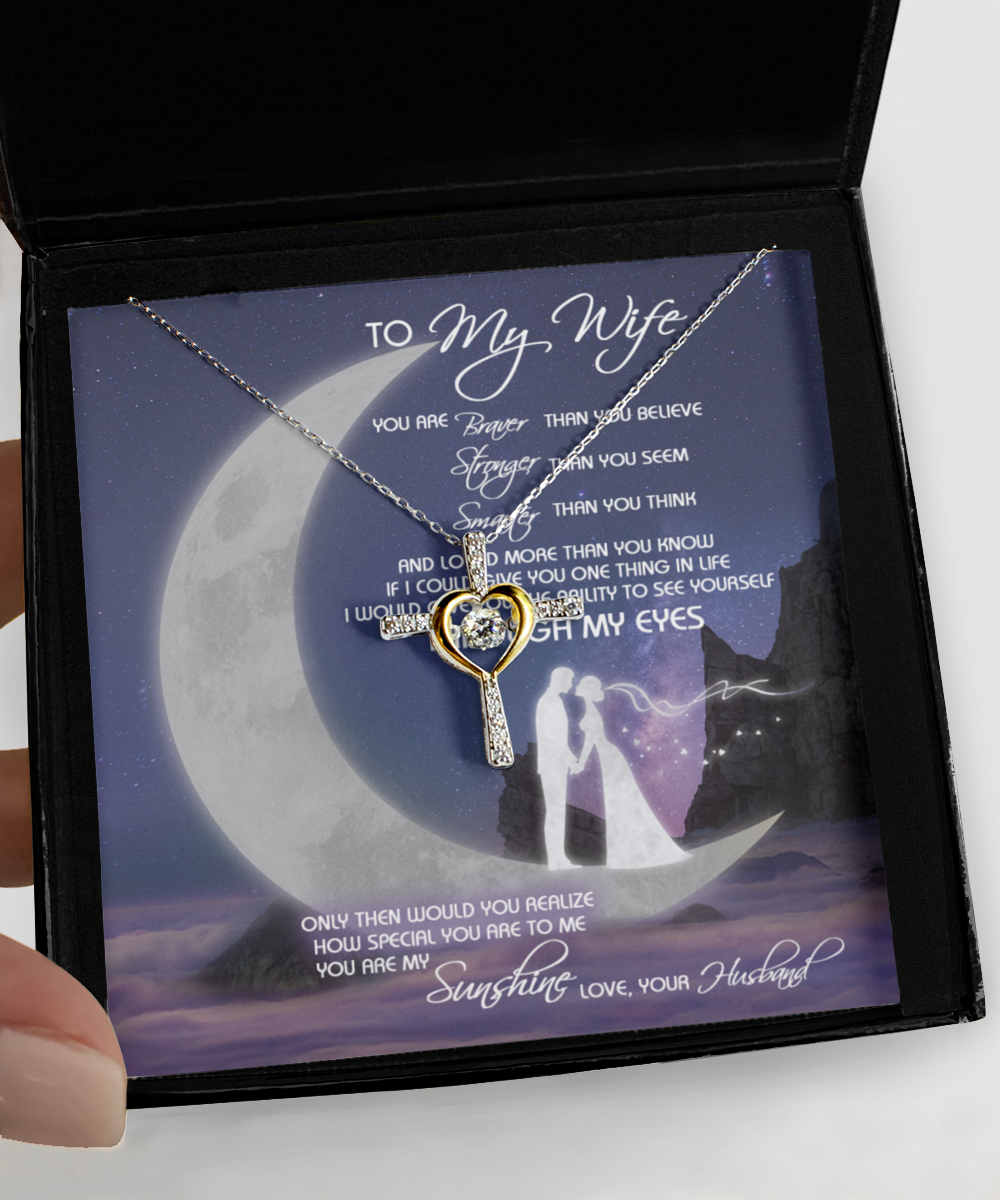 To My Wife Cross Dancing Necklace