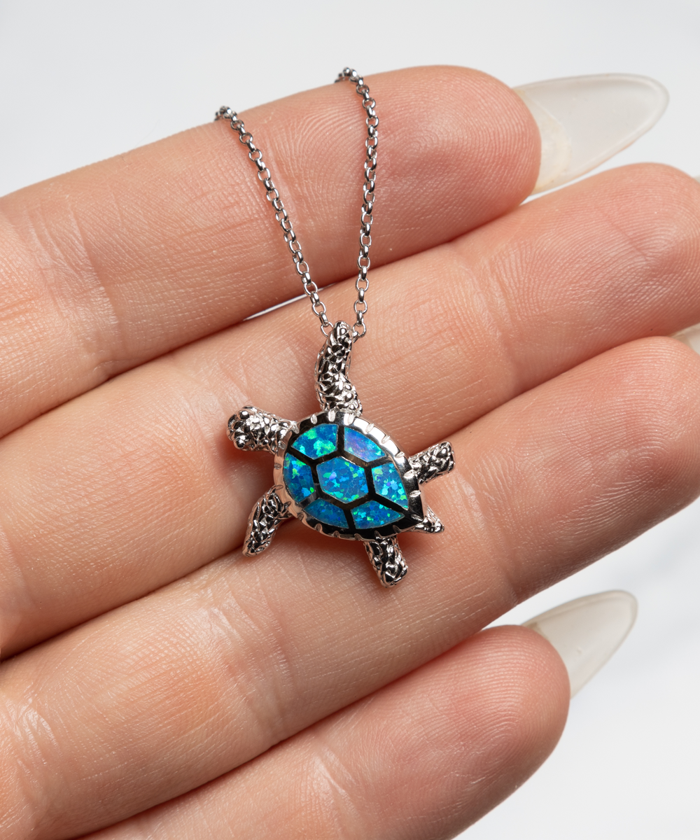 Opal Turtle Necklace Personalized To My Wife Gift