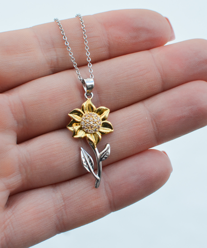 To My Wife Sunflower Pendant Necklace