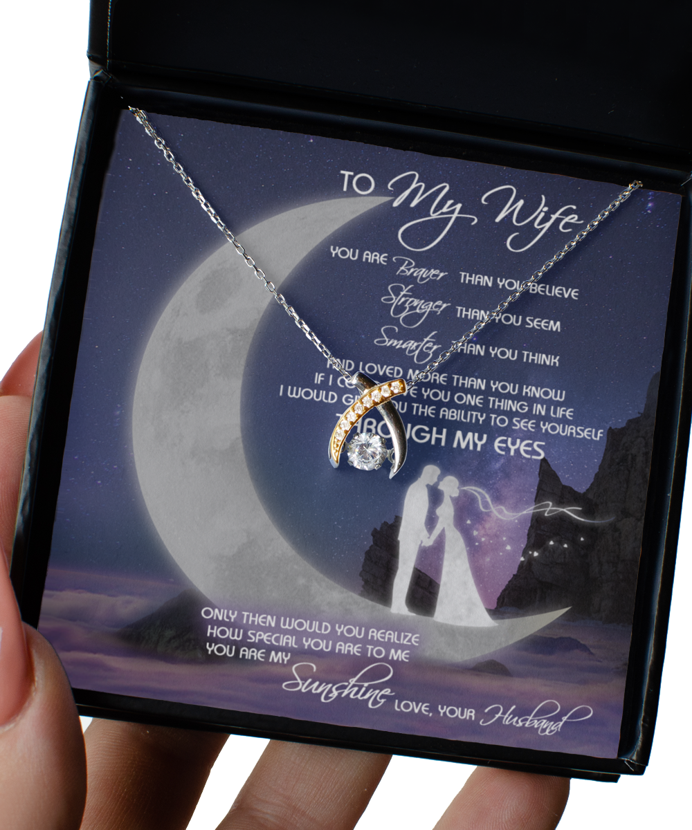 To My Wife Wishbone Dancing Necklace