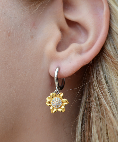 To My Wife Sunflower Earrings