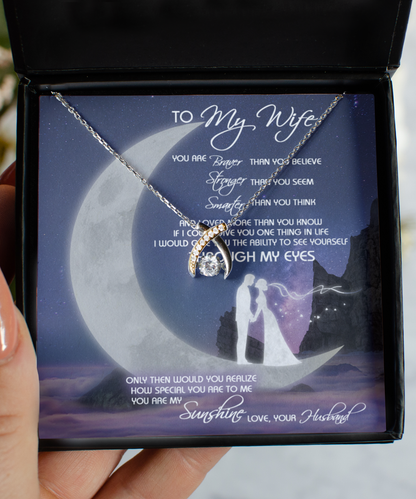 To My Wife Wishbone Dancing Necklace