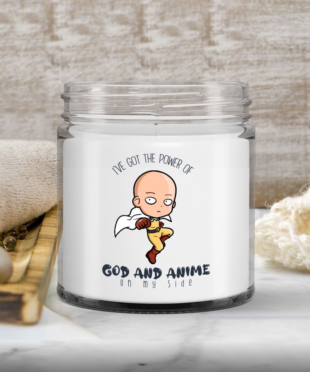 I’ve Got the Power of God and Anime on My Side Meme Candle