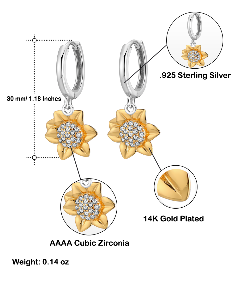 To My Wife Sunflower Earrings