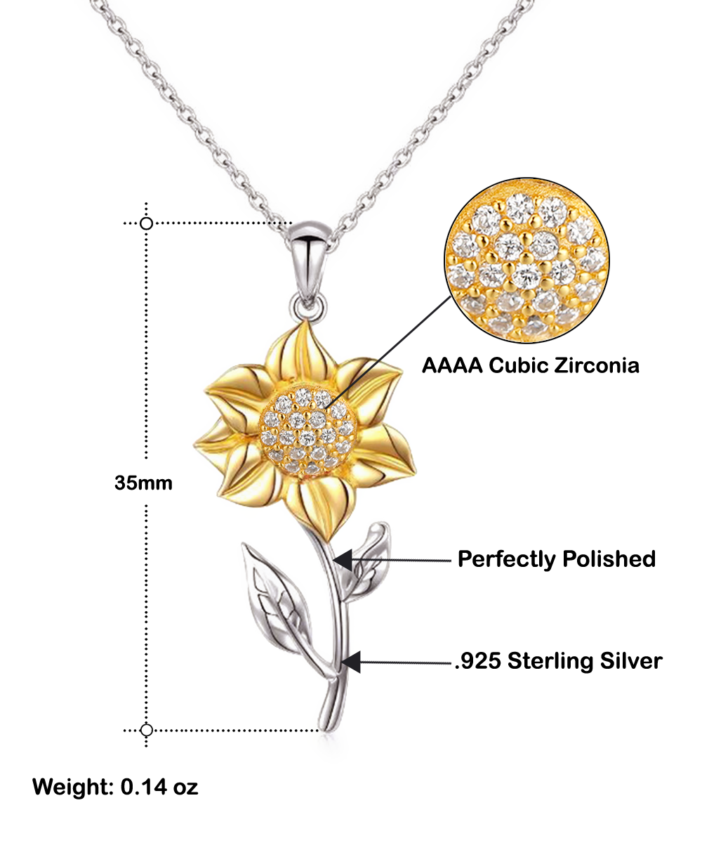 To My Wife Sunflower Pendant Necklace