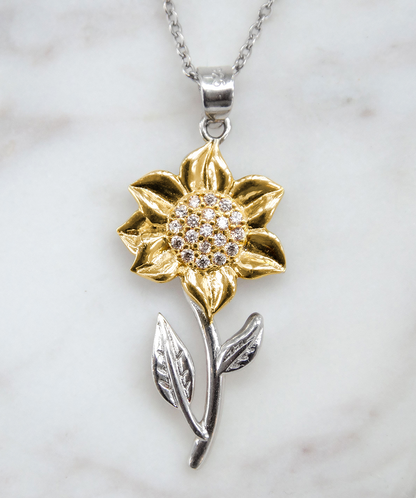 To My Wife Sunflower Pendant Necklace