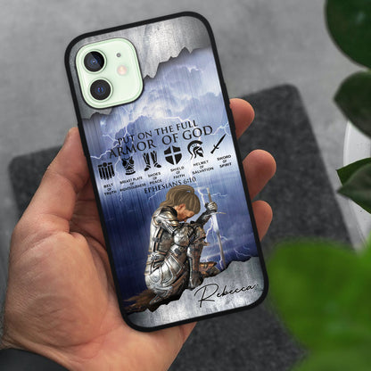 Personalized Woman Warrior of God Put On The Full Armor Of God Ephesians 6:10 Phone Case