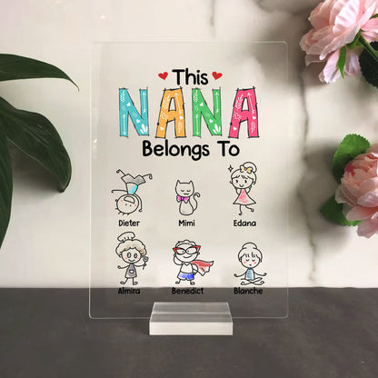 Personalized This Grandma Belongs To Fun Kids Acrylic Plaque