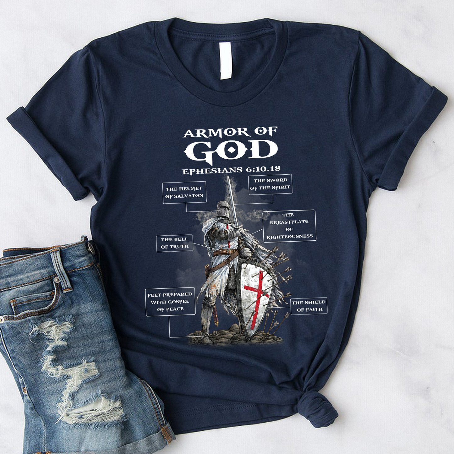 Armor of God Bible Study on Ephesians 6:10-18 T-Shirt