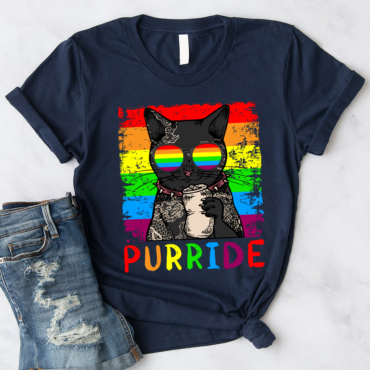 Funny Cat Purride LGBT Standard T-Shirt