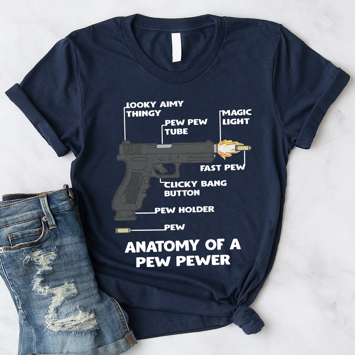 Anatomy of A Pew Pewer Ammo and Gun Amendment Meme Lovers Standard T-Shirt