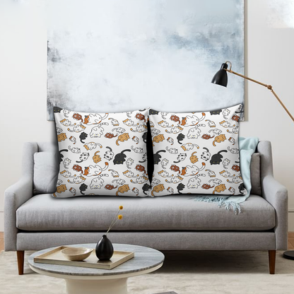 Cats All-over Print Suede Throw Pillow