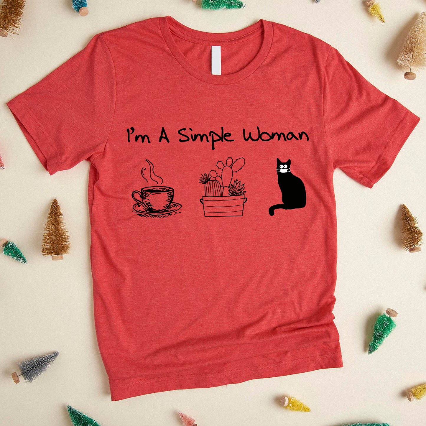 I'm a simple woman Coffee Plants Cat Standard T-Shirt