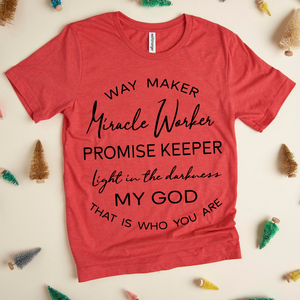 Premium Vector  Way maker miracle worker promise keeper light t-shirt