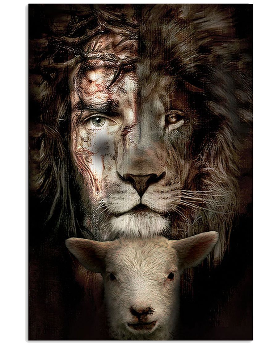 Jesus Lion And Lamb Premium Poster