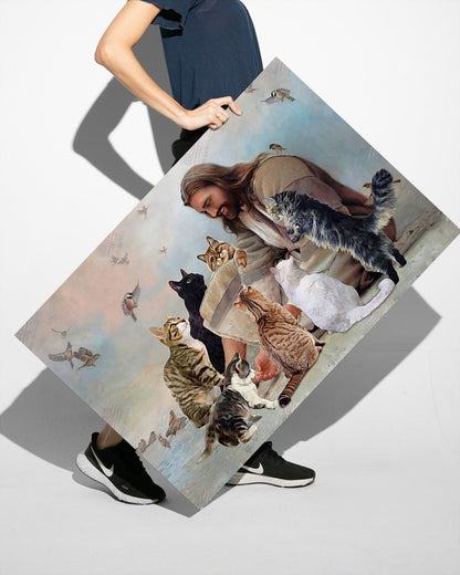 GOD SURROUNDED BY CATS ANGELS Standard Poster