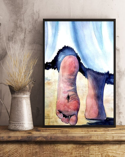 Jesus' Feet on the Cross Poster, Foot of Cross, Religious Wall Decor, Jesus Standard Poster