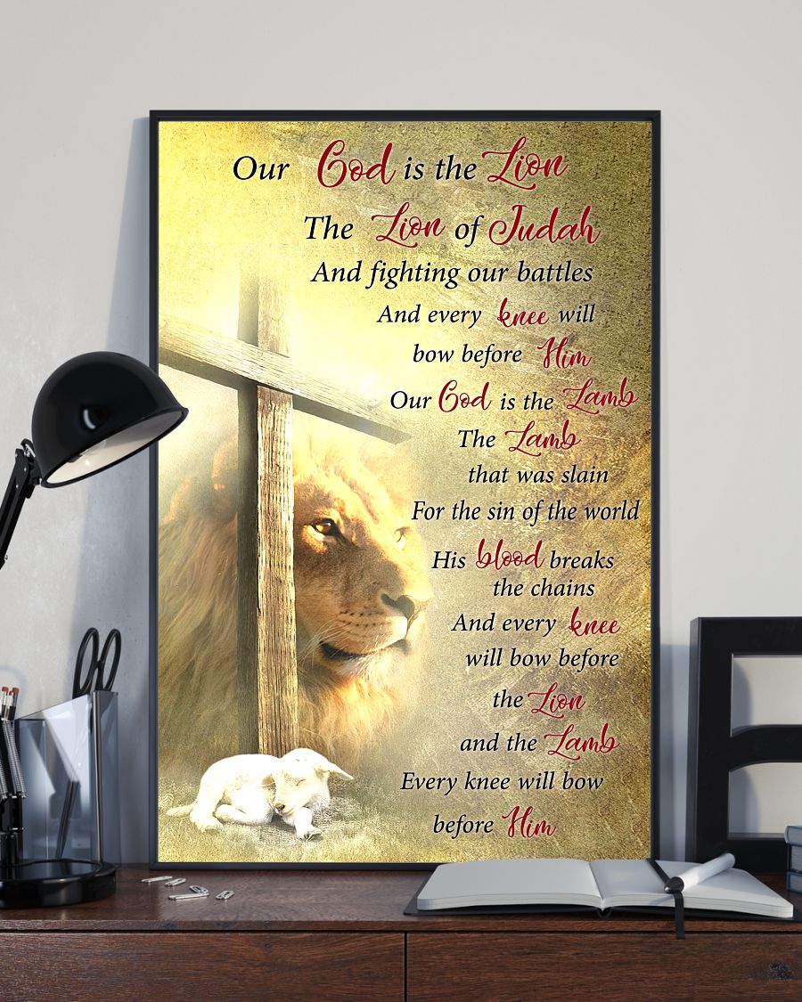 God is the lion and the lamb Standard Poster