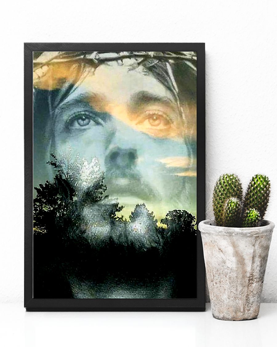 Jesus Face Christian Religious Poster Family Sign Decor Birthday Christmas Wedding Housewarming Gift Ready To Hang Standard Poster