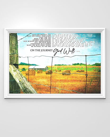 On the Journey God Will Farmer Standard Poster