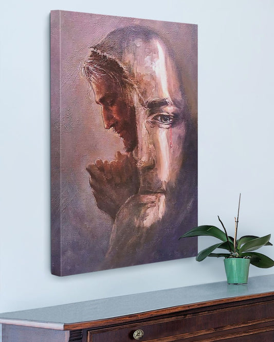 Christian Home Wall Decor, Jesus Christ Crying, Christian, Easter'S Day Wall Art Canvas