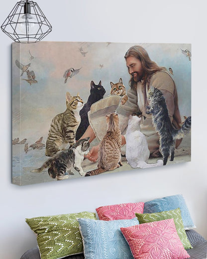 GOD SURROUNDED BY CATS ANGELS Matte Canvas (1.25")