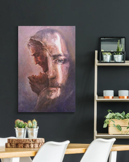 Christian Home Wall Decor, Jesus Christ Crying, Christian, Easter'S Day Wall Art Canvas