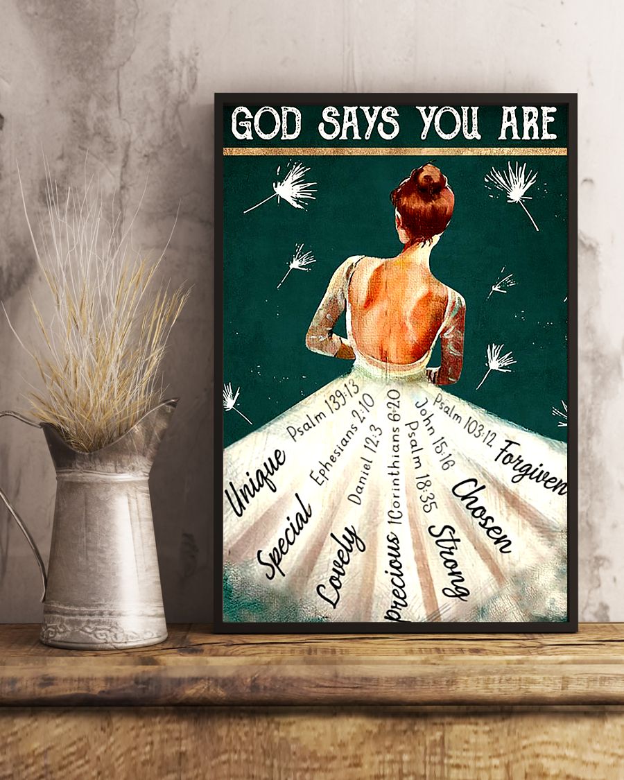 God Says You Are Poster, Ballet Poster, Girl Unique Special Poster, Ballet Lovers Poster, Girl Loves Ballet, Home Living, Home Decor Standard Poster