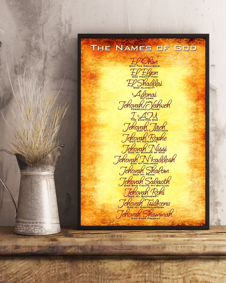 Names of God Inspirational Christian Standard Poster