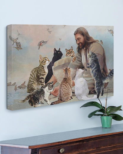 GOD SURROUNDED BY CATS ANGELS Matte Canvas (1.25")