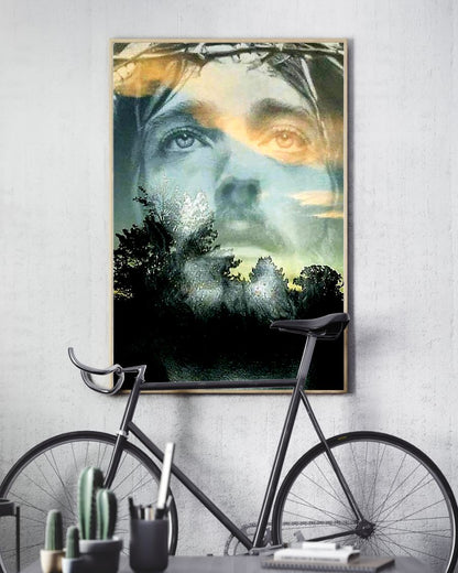 Jesus Face Christian Religious Poster Family Sign Decor Birthday Christmas Wedding Housewarming Gift Ready To Hang Standard Poster