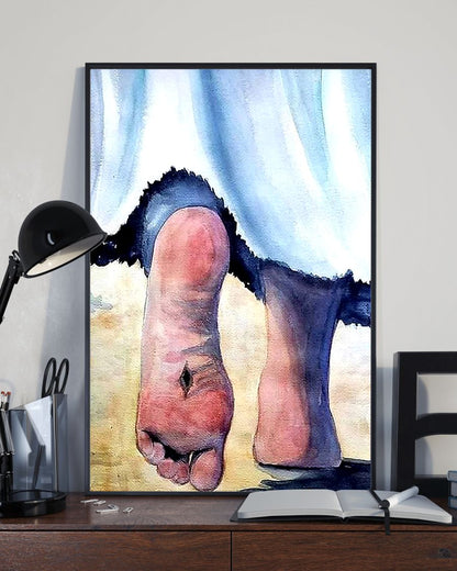 Jesus' Feet on the Cross Poster, Foot of Cross, Religious Wall Decor, Jesus Standard Poster