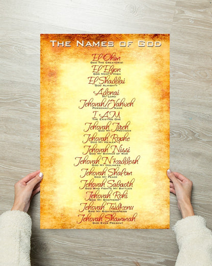 Names of God Inspirational Christian Standard Poster