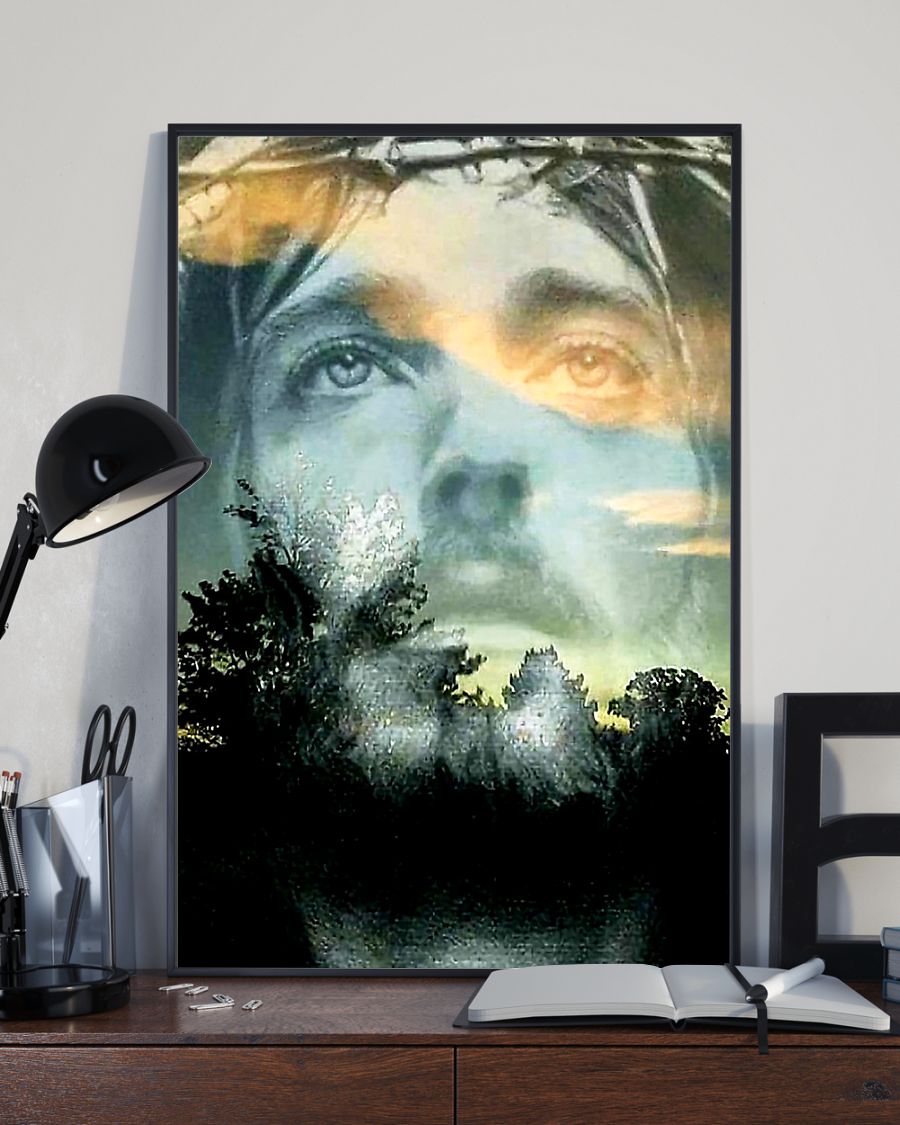 Jesus Face Christian Religious Poster Family Sign Decor Birthday Christmas Wedding Housewarming Gift Ready To Hang Standard Poster