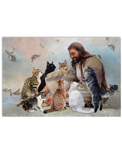 GOD SURROUNDED BY CATS ANGELS Standard Poster