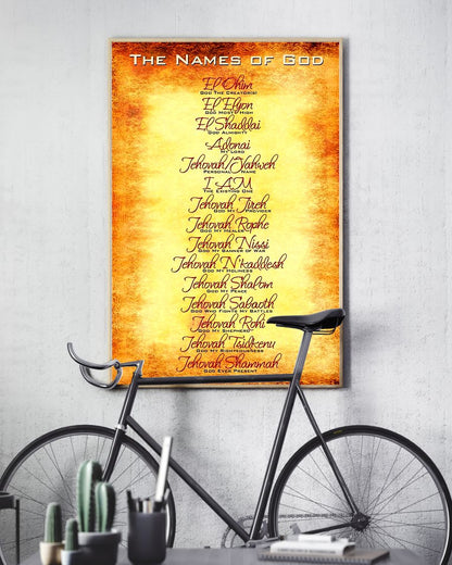 Names of God Inspirational Christian Standard Poster