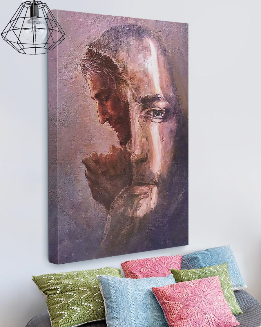 Christian Home Wall Decor, Jesus Christ Crying, Christian, Easter'S Day Wall Art Canvas