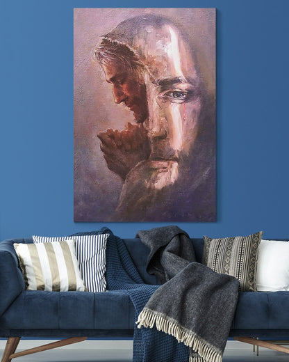 Christian Home Wall Decor, Jesus Christ Crying, Christian, Easter'S Day Wall Art Canvas