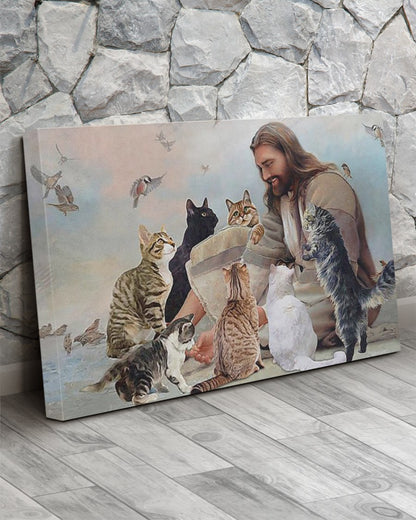 GOD SURROUNDED BY CATS ANGELS Matte Canvas (1.25")