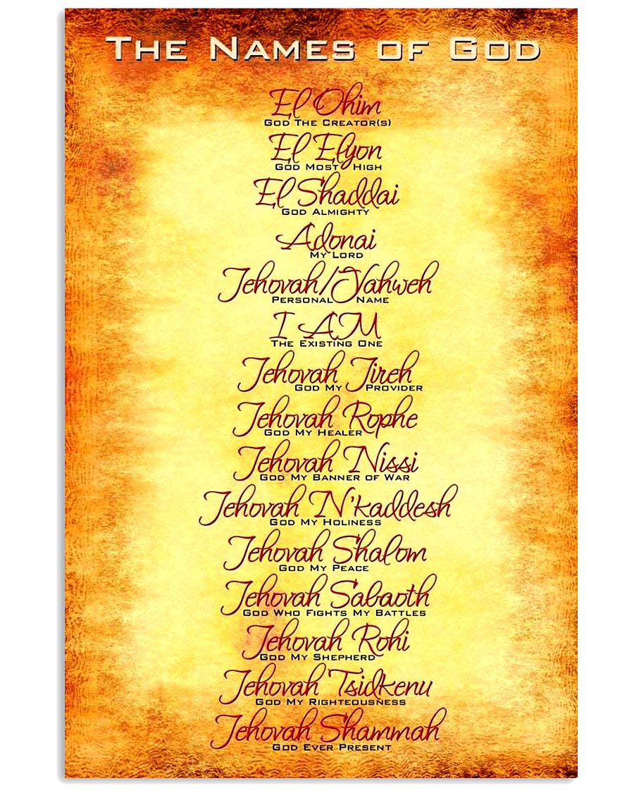 Names of God Inspirational Christian Standard Poster