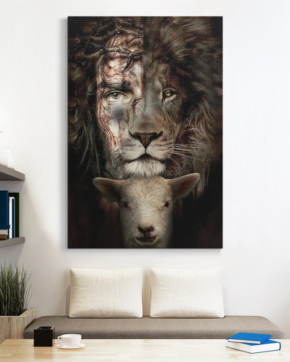 Matte Canvas (1.25") Jesus Lion And Lamb