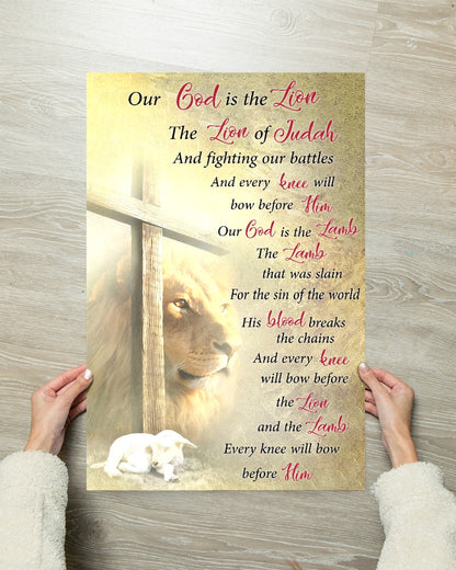 God is the lion and the lamb Standard Poster