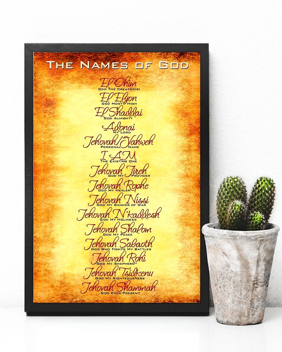 Names of God Inspirational Christian Standard Poster