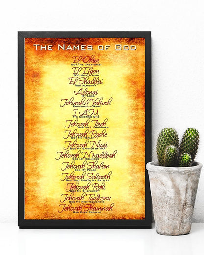 Names of God Inspirational Christian Standard Poster