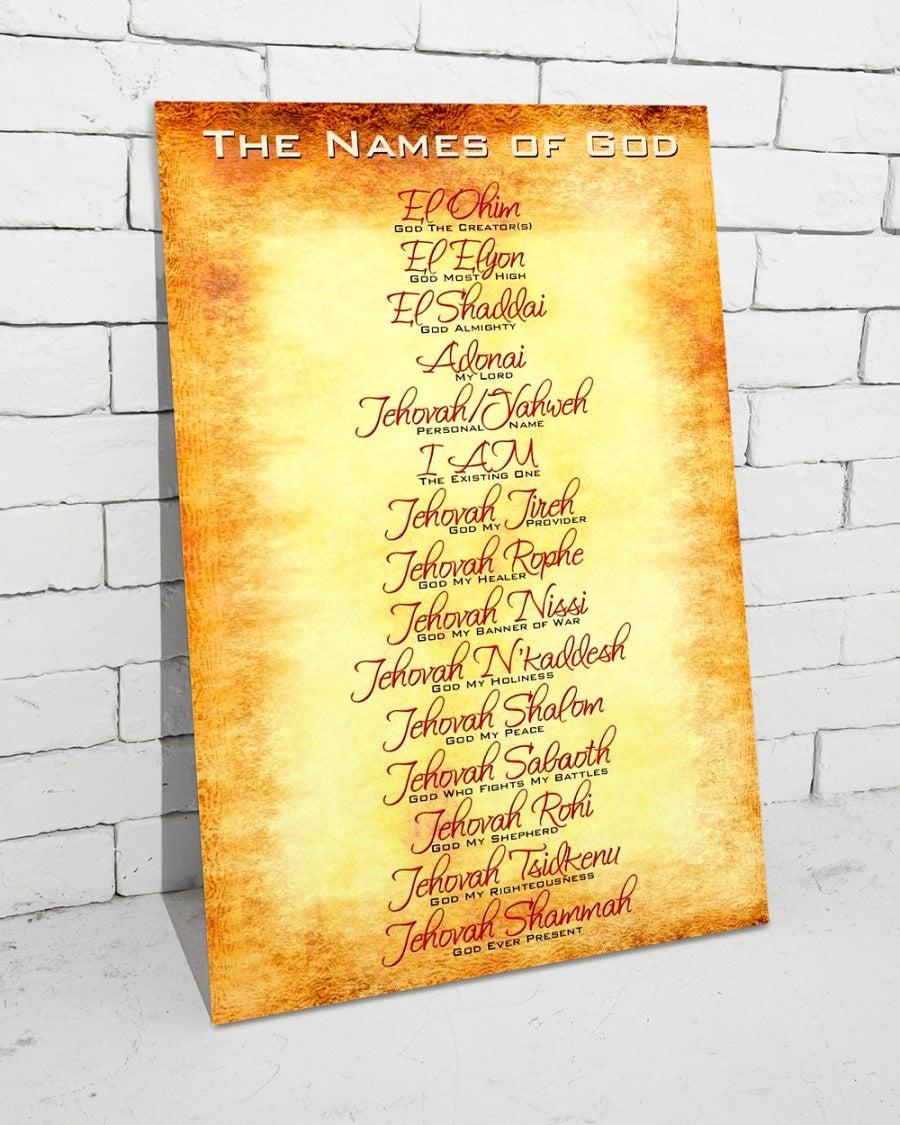 Names of God Inspirational Christian Standard Poster