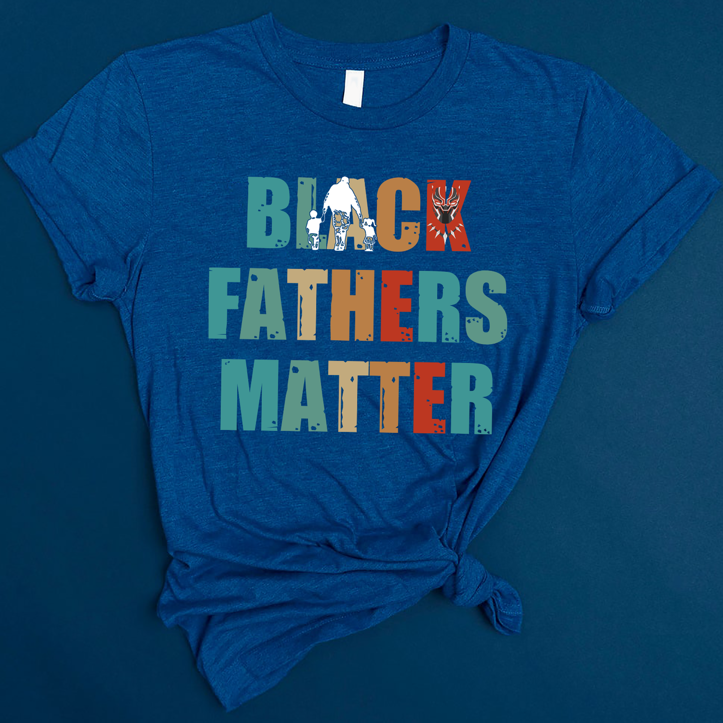 Black Fathers Matter Dad and Son and Daughter Standard T-Shirt