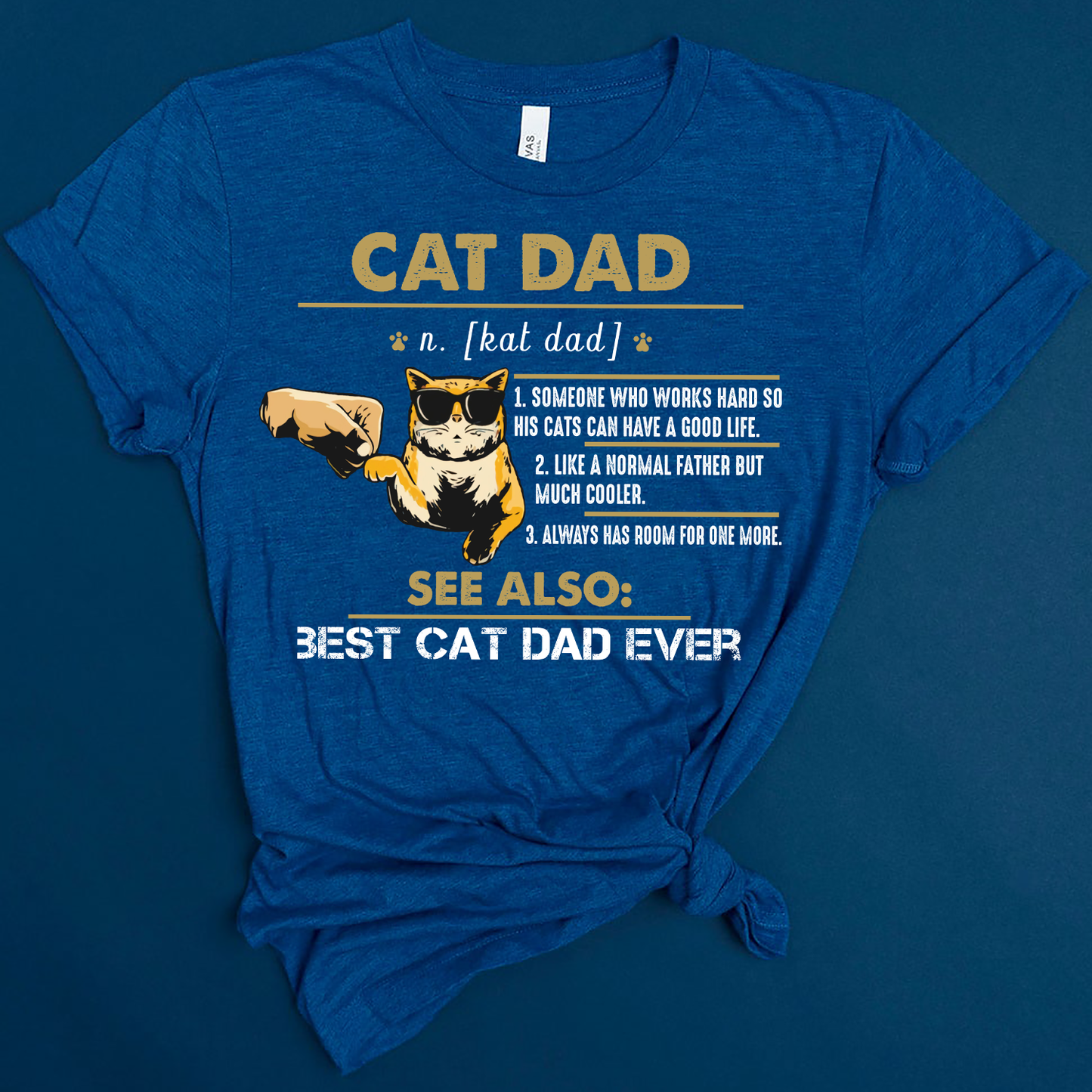 Cat Dad Someone Who Works Hard So His Cats Can Have A Good Life Best Cat Dad Ever T-shirt