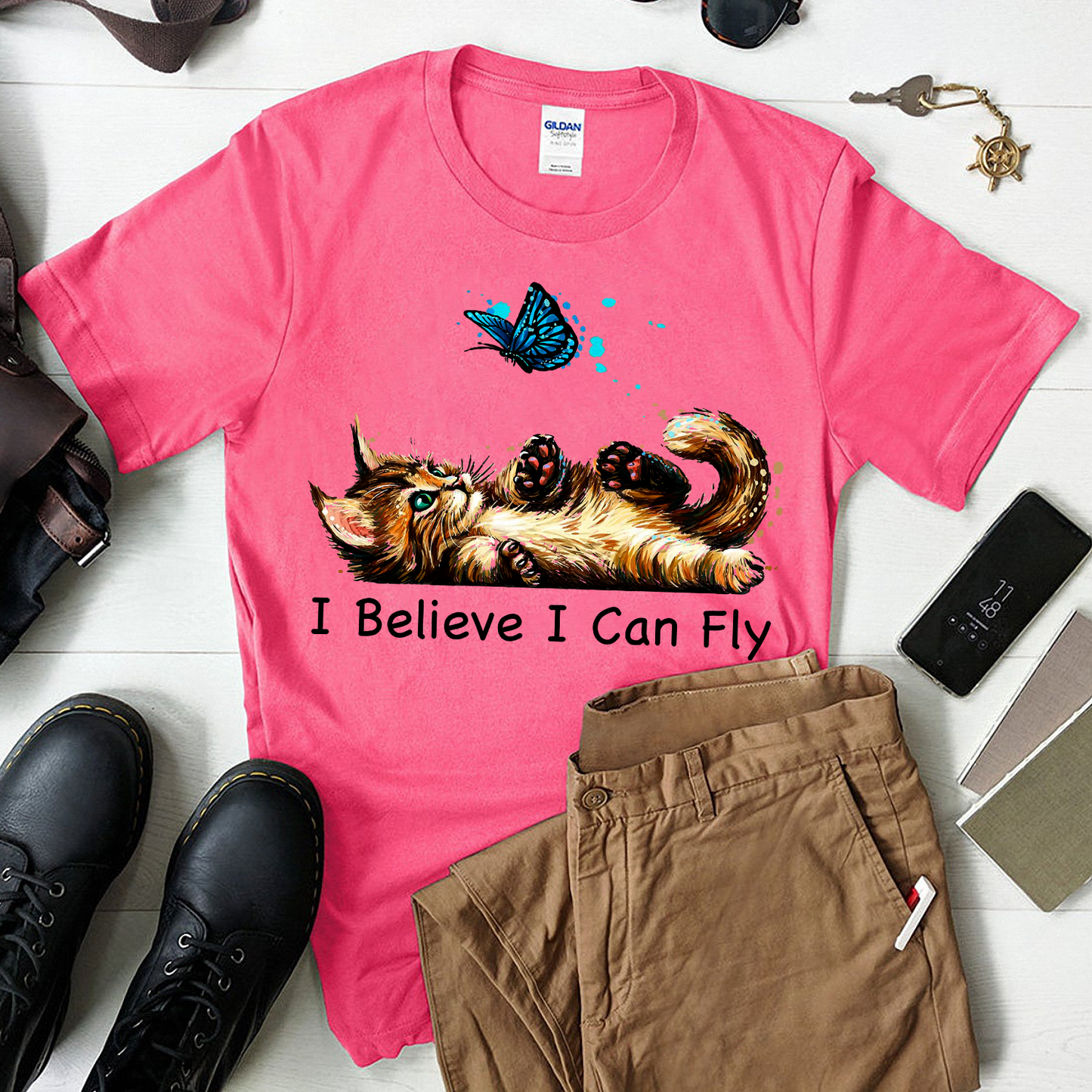 Kitten I Believe I Can Fly Cute Standard T-shirt